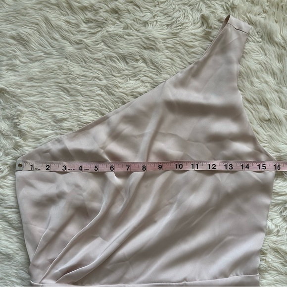 Ramy Brook Dress Kathleen One-Shoulder Asymmetric Oyster Nude 4 NWT New - Picture 11 of 13